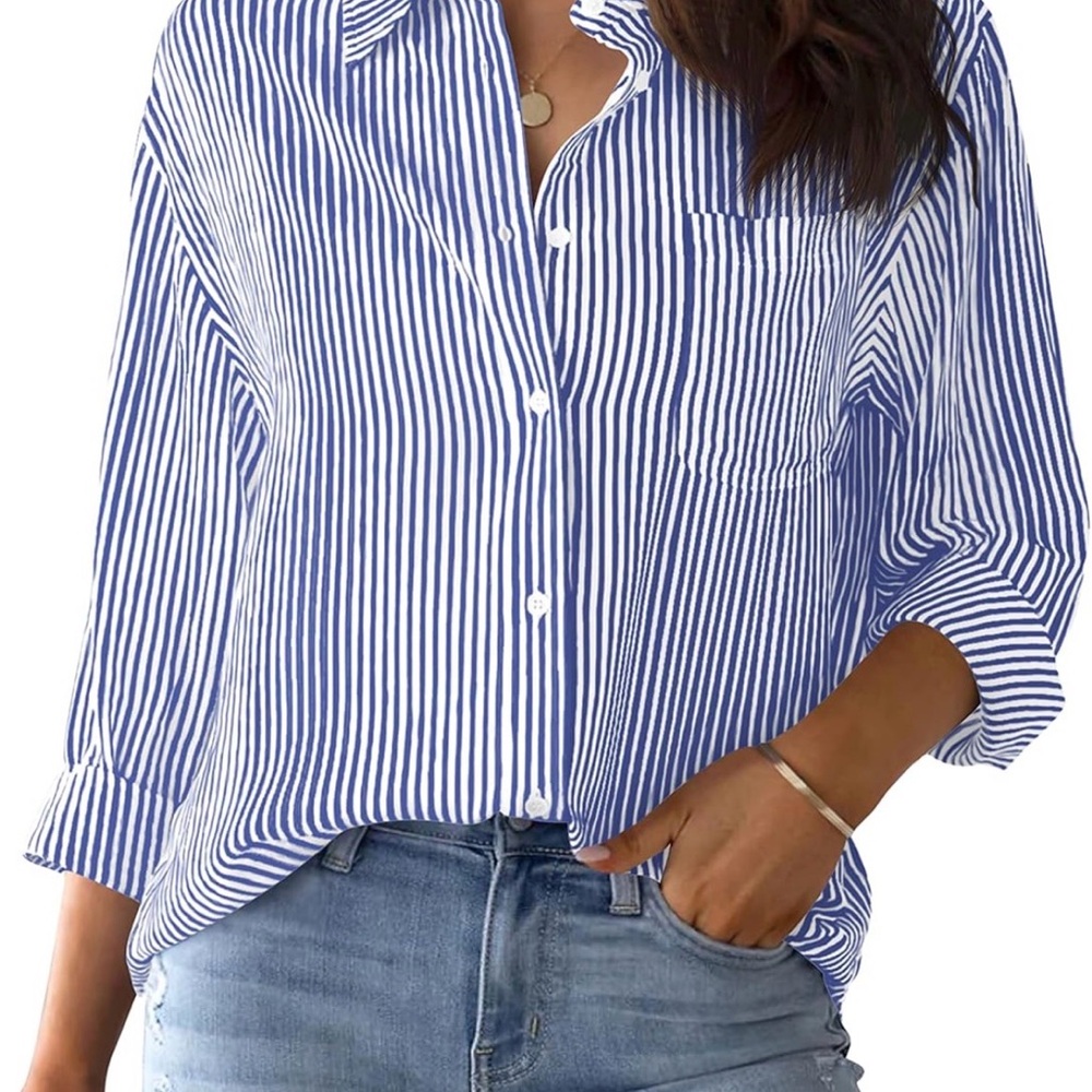 Blue Striped Women's Top
